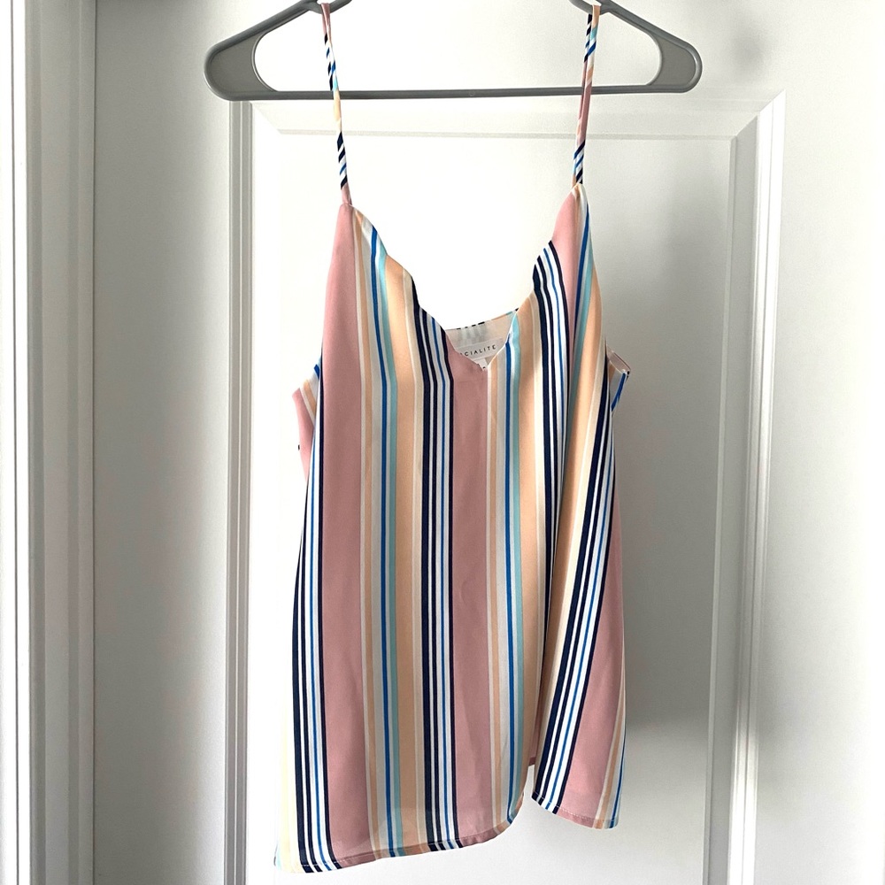 Colorful Spaghetti Strap Blouse